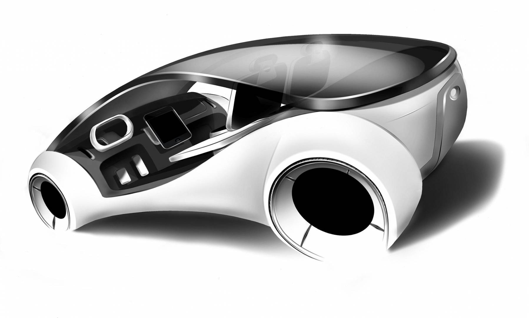 az Apple önvezető elektromos autójának látványterve hátulról