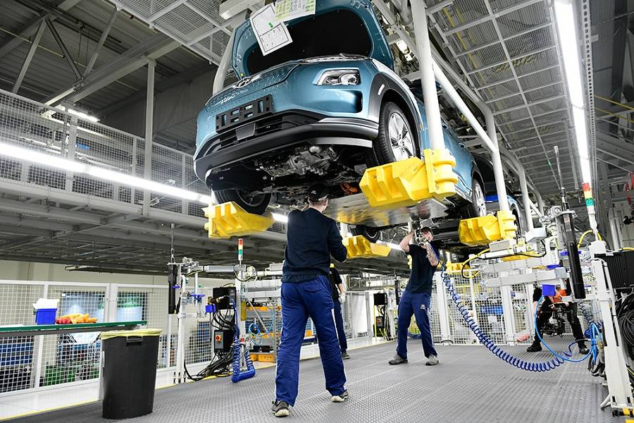 Hyundai üzem összeszerelősora Csehországban